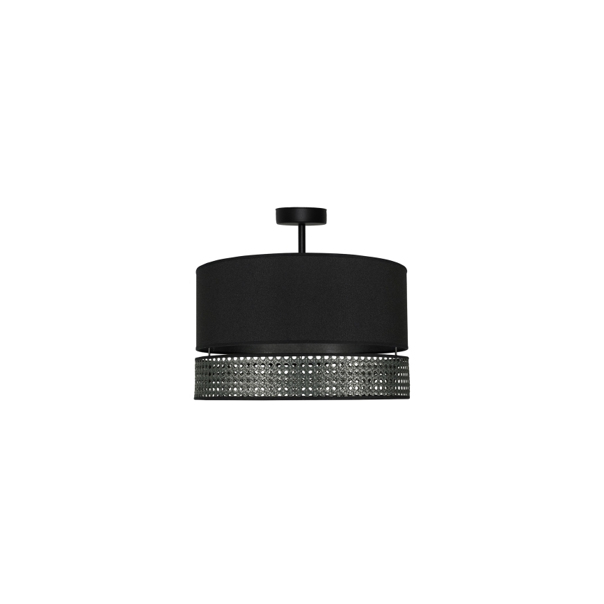 Duolla - Loftlampe DOUBLE RATTAN 1xE27/15W/230V sort