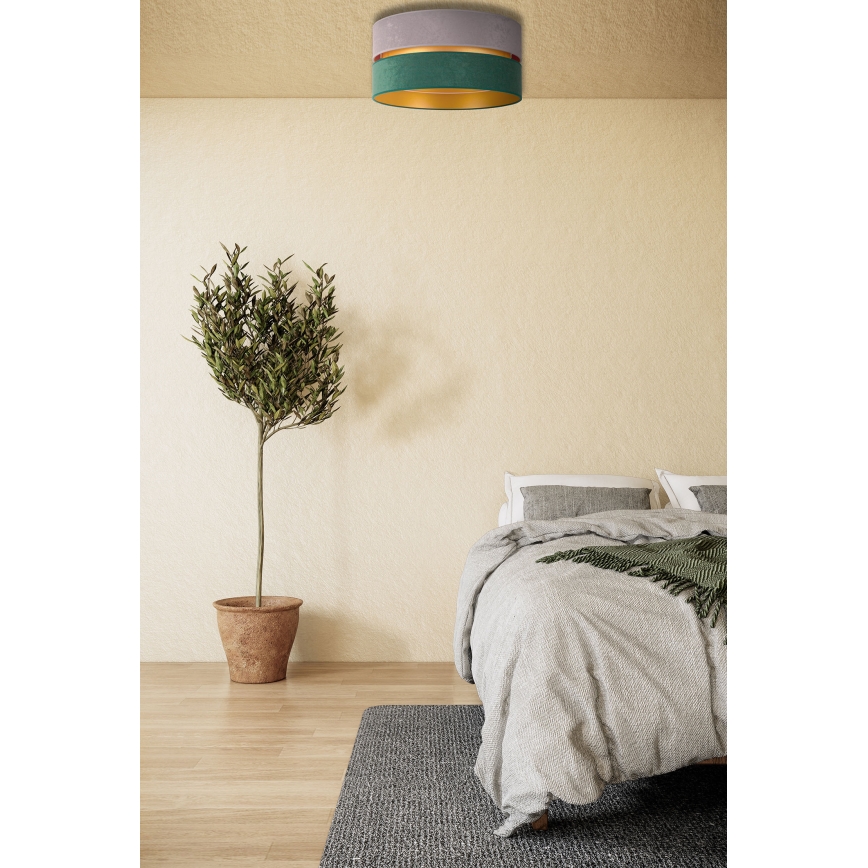 Duolla - Loftlampe DUO 1xE27/15W/230V grå/grøn/gylden