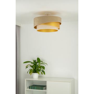 Duolla - Loftlampe KOBO 1xE27/15W/230V diameter 45 cm beige/guldfarvet/cremefarvet