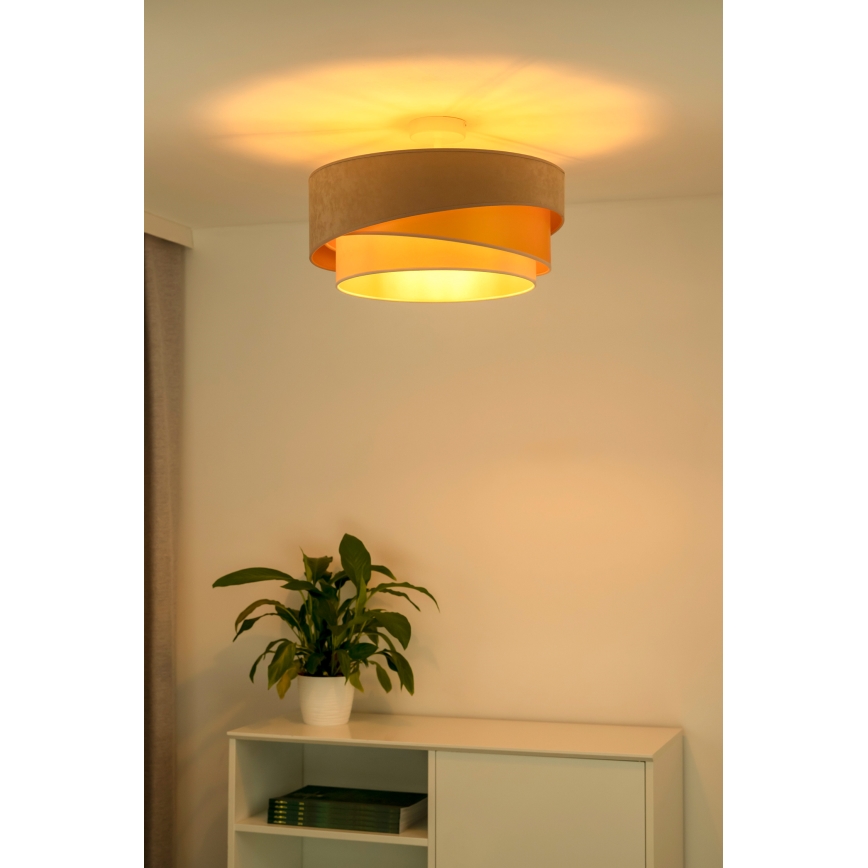 Duolla - Loftlampe KOBO 1xE27/15W/230V diameter 45 cm beige/guldfarvet/cremefarvet