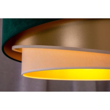 Duolla - Loftlampe KOBO 1xE27/15W/230V diameter 45 cm grøn/guldfarvet/cremefarvet