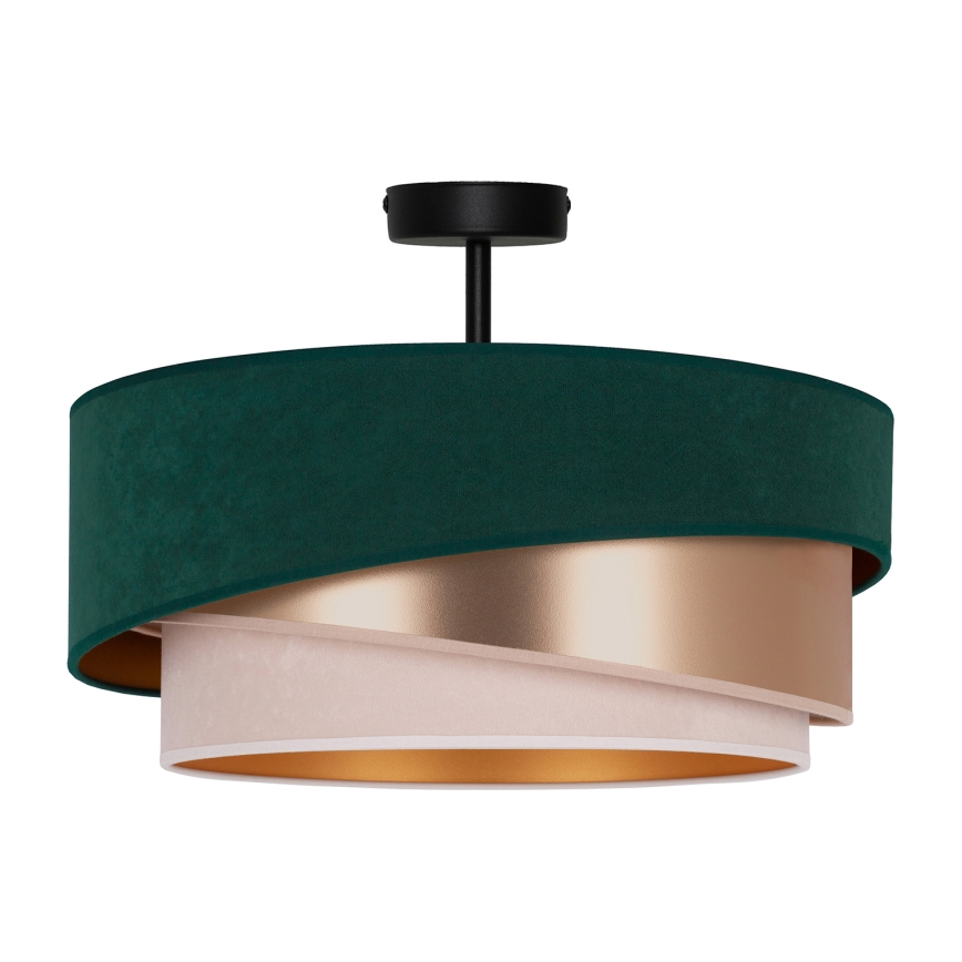 Duolla - Loftlampe KOBO 1xE27/15W/230V diameter 45 cm grøn/guldfarvet/cremefarvet