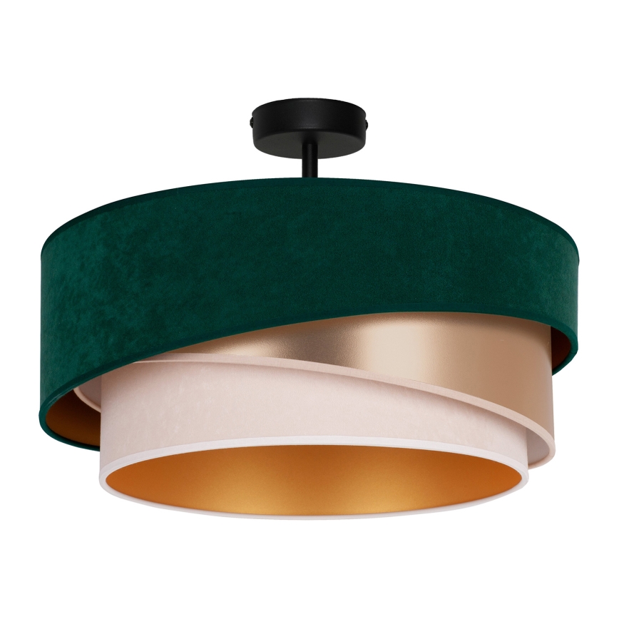 Duolla - Loftlampe KOBO 1xE27/15W/230V diameter 45 cm grøn/guldfarvet/cremefarvet