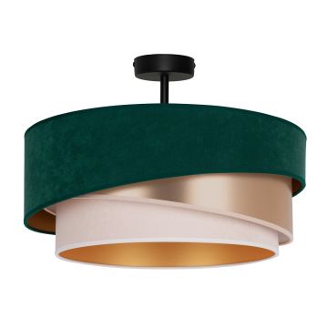 Duolla - Loftlampe KOBO 1xE27/15W/230V diameter 45 cm grøn/guldfarvet/cremefarvet