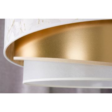 Duolla - Loftlampe KOBO 1xE27/15W/230V diameter 45 cm hvid/guldfarvet