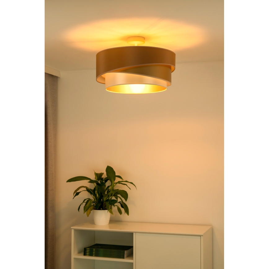 Duolla - Loftlampe KOBO 1xE27/15W/230V diameter 45 cm kobber/guldfarvet/hvid