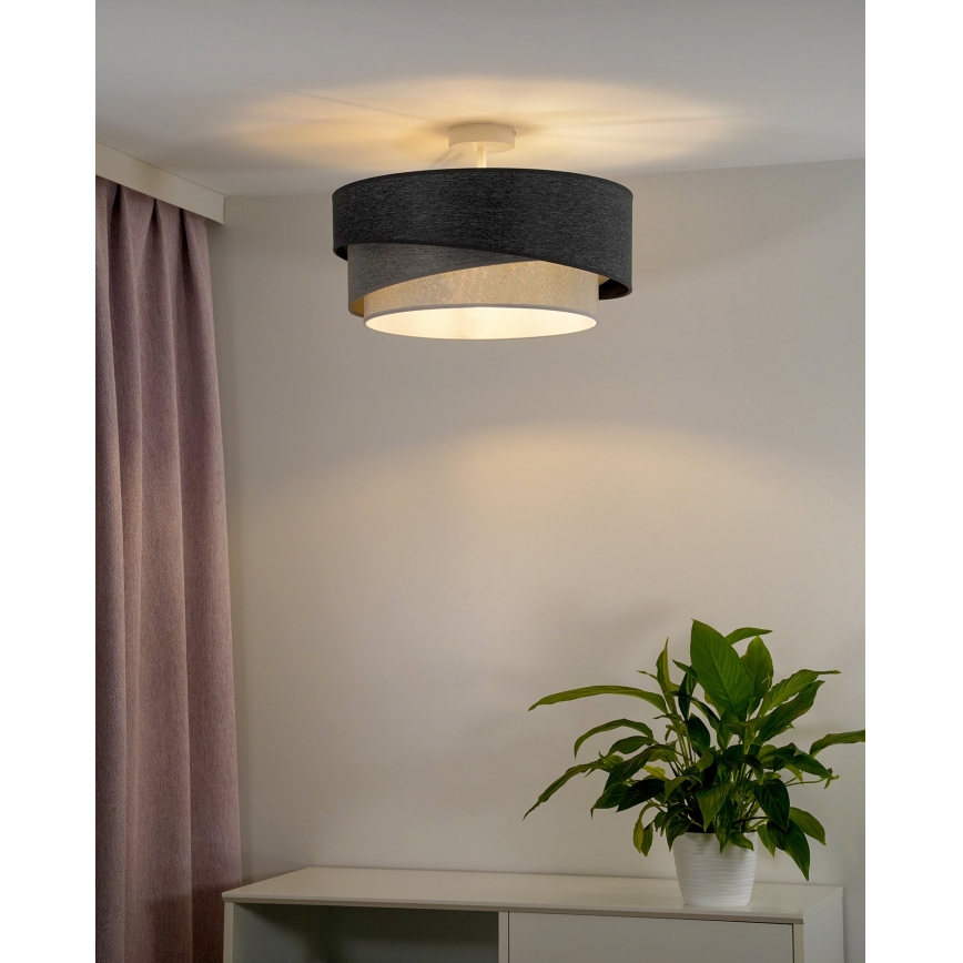 Duolla - Loftlampe KOBO 1xE27/15W/230V grå/hvid