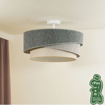 Duolla - Loftlampe KOBO ECO RECYCLING 1xE27/15W/230V grøn/grå/cremefarvet