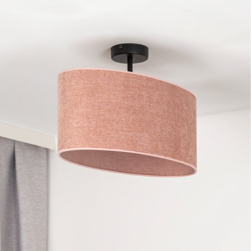 Duolla - Loftlampe OVAL 1xE27/15W/230V lyserød