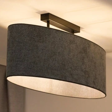 Duolla - Loftlampe OVAL 2xE27/15W/230V grå