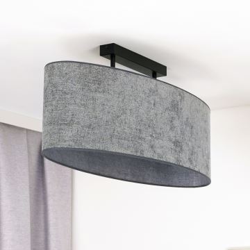 Duolla - Loftlampe OVAL 2xE27/15W/230V grå