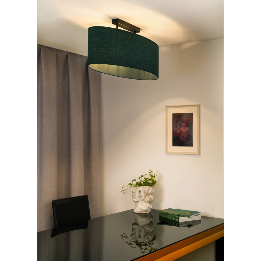 Duolla - Loftlampe OVAL 2xE27/15W/230V grøn