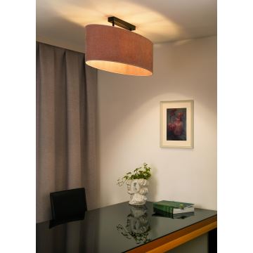 Duolla - Loftlampe OVAL 2xE27/15W/230V lyserød