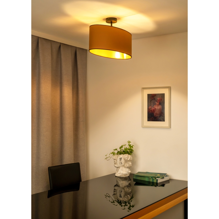 Duolla - Loftlampe OVAL VEGAN 1xE27/15W/230V brun