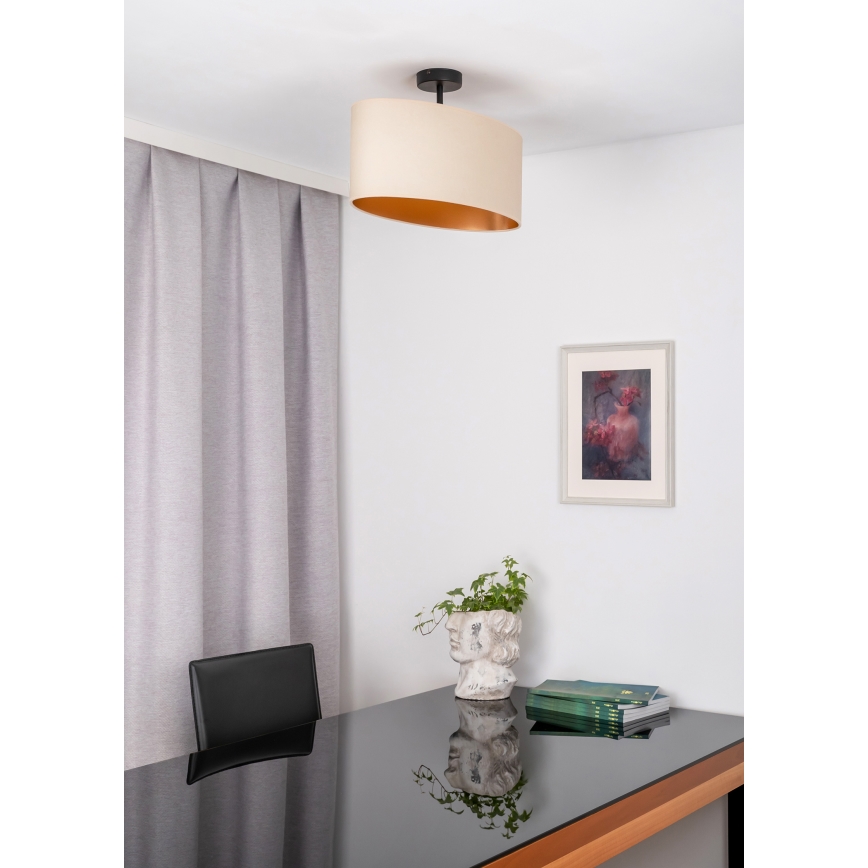 Duolla - Loftlampe OVAL VEGAN 1xE27/15W/230V cremefarvet