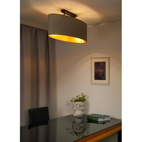 Duolla - Loftlampe OVAL VEGAN 2xE27/15W/230V beige