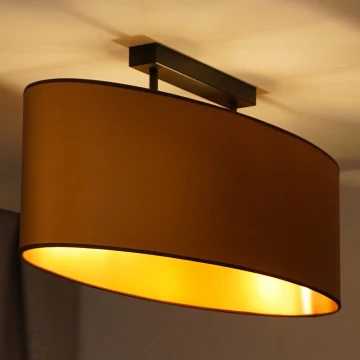 Duolla - Loftlampe OVAL VEGAN 2xE27/15W/230V brun