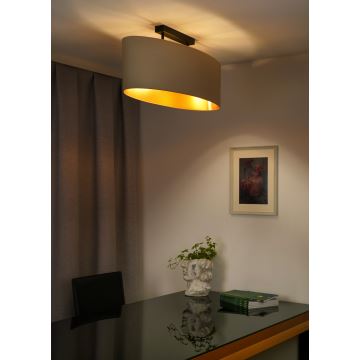 Duolla - Loftlampe OVAL VEGAN 2xE27/15W/230V cremefarvet