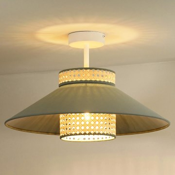 Duolla - Loftlampe RIO RATTAN 1xE27/15W/230V grøn/Rattan