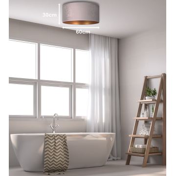 Duolla - Loftlampe ROLLER 3xE27/15W/230V diameter 60 cm grå/gylden