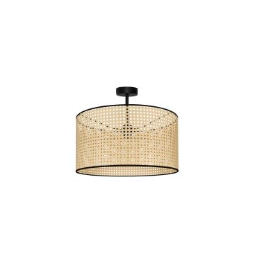 Duolla - Loftlampe ROLLER RATTAN 1xE27/15W/230V beige/sort