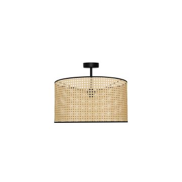 Duolla - Loftlampe ROLLER RATTAN 1xE27/15W/230V beige/sort