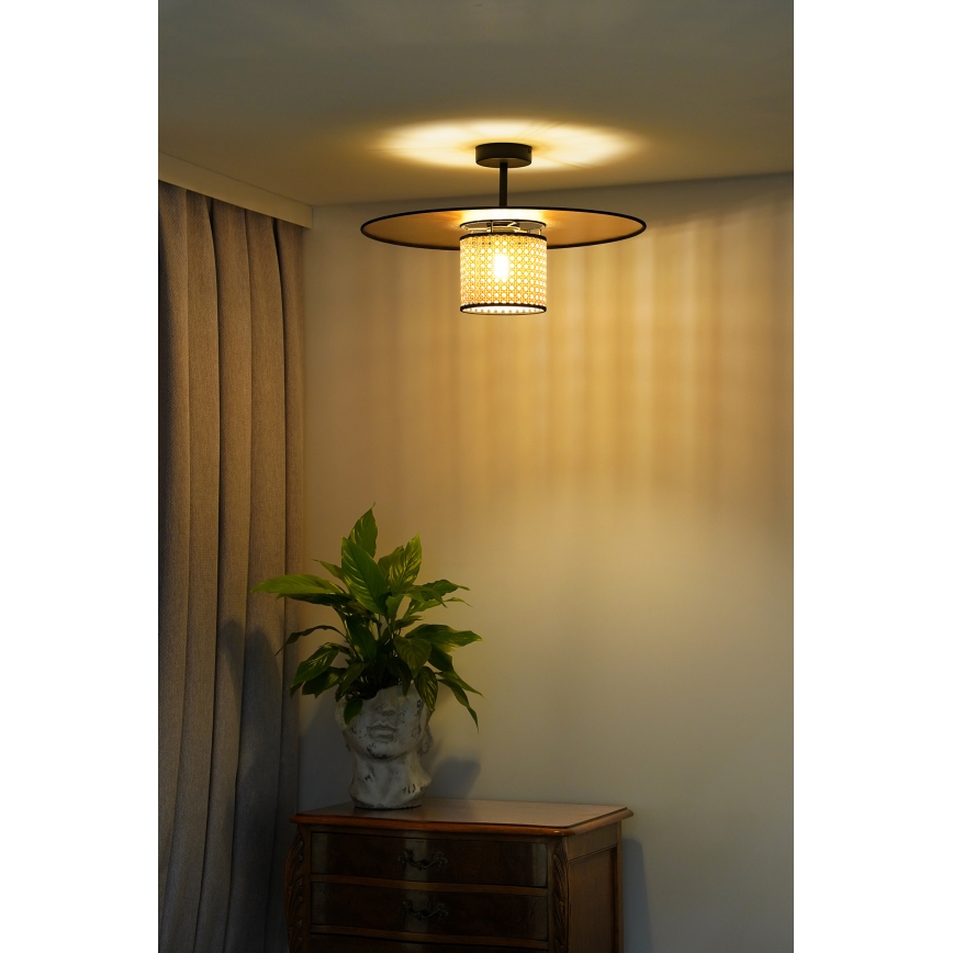 Duolla - Loftlampe TOKYO RATTAN 1xE27/15W/230V guldfarvet/Rattan