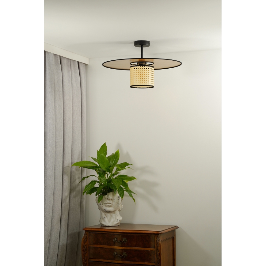 Duolla - Loftlampe TOKYO RATTAN 1xE27/15W/230V guldfarvet/Rattan