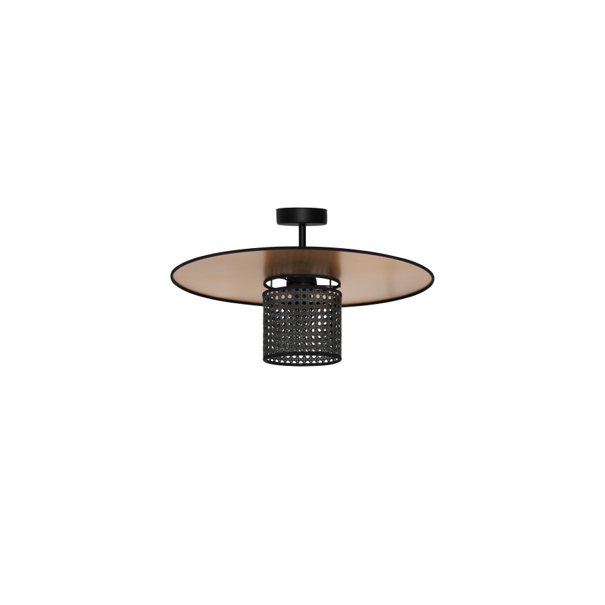 Duolla - Loftlampe TOKYO RATTAN 1xE27/15W/230V guldfarvet/sort