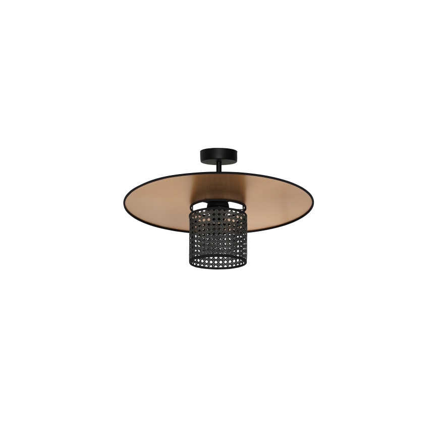 Duolla - Loftlampe TOKYO RATTAN 1xE27/15W/230V guldfarvet/sort