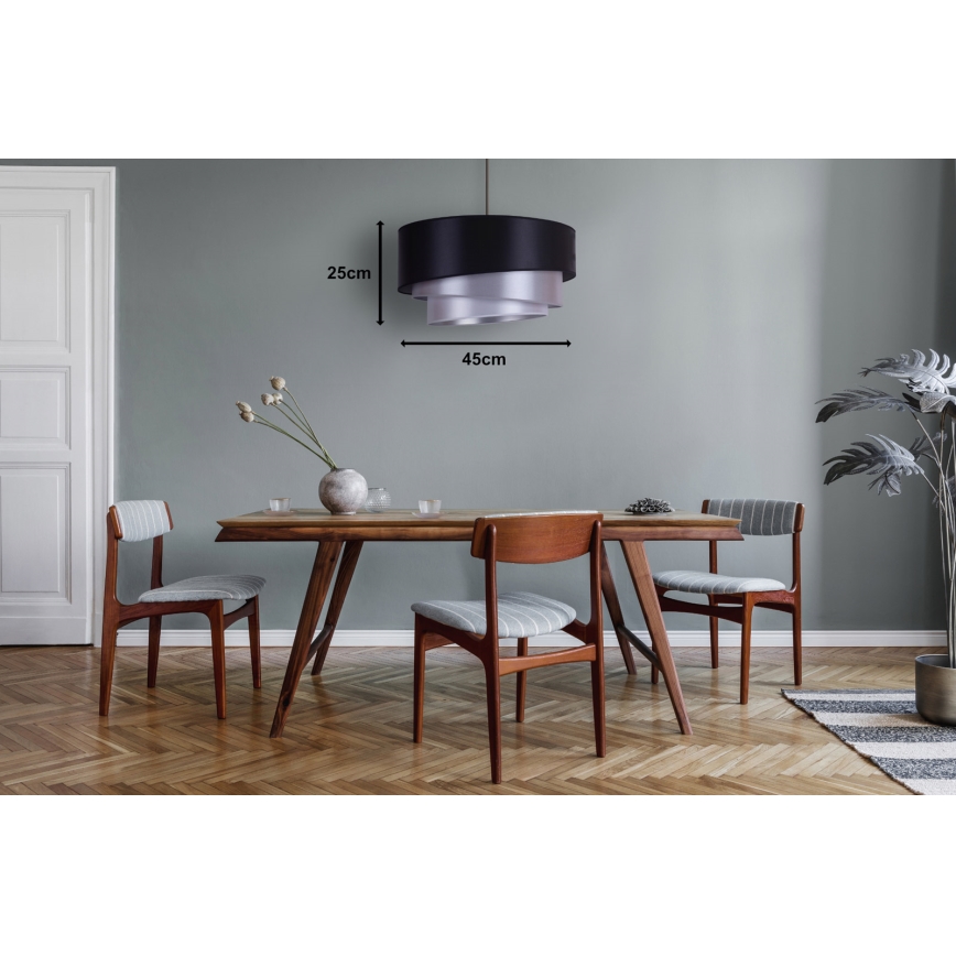 Duolla - Loftlampe TRIO 1xE27/15W/230V diameter 60 cm blå/sølvfarvet