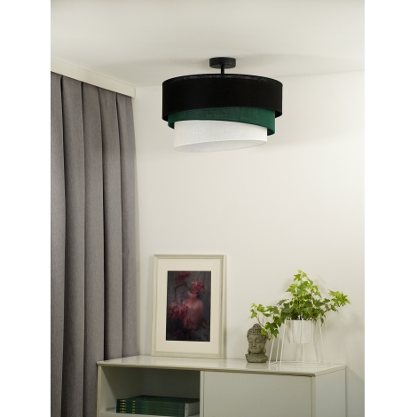 Duolla - Loftlampe TRIO 1xE27/15W/230V sort/grøn/hvid
