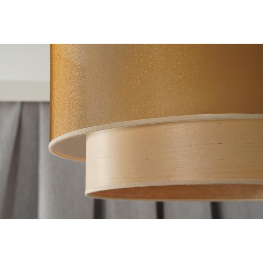 Duolla - Loftlampe WOOD BOHO 1xE27/15W/230V kobber/beige