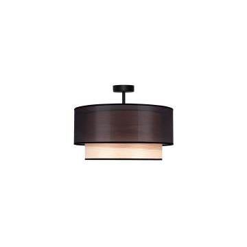 Duolla - Loftlampe WOOD BOHO 1xE27/15W/230V sort/beige