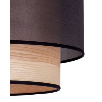 Duolla - Loftlampe WOOD BOHO 1xE27/15W/230V sort/beige