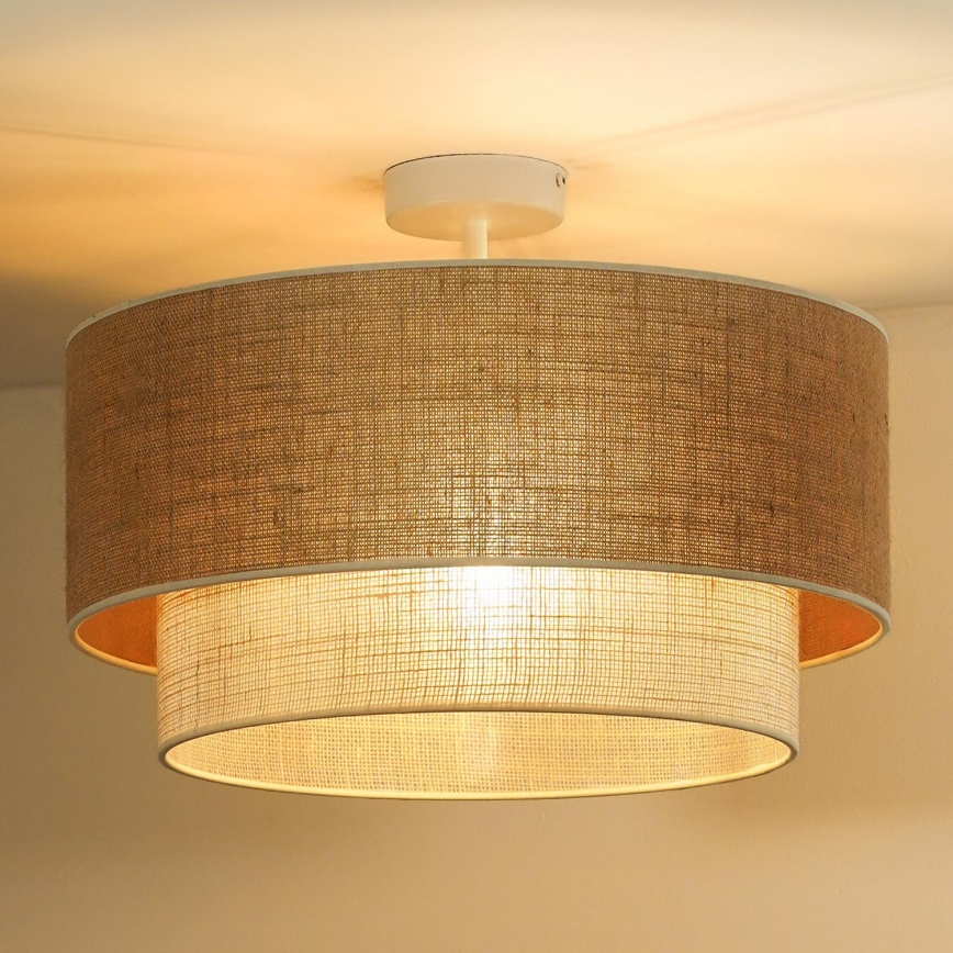 Duolla - Loftlampe YUTE BOHO 1xE27/15W/230V diameter 45 cm brun/grå