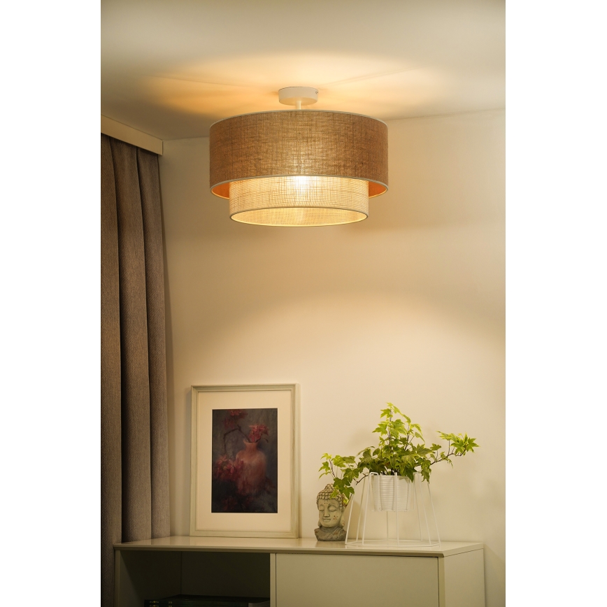 Duolla - Loftlampe YUTE BOHO 1xE27/15W/230V diameter 45 cm brun/grå