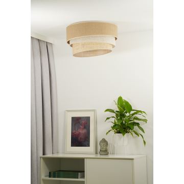 Duolla - Loftlampe YUTE TRIO 1xE27/15W/230V diameter 45 cm brun/grå/beige