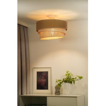 Duolla - Loftlampe YUTE TRIO 3xE27/15W/230V diameter 60 cm brun/grå/beige