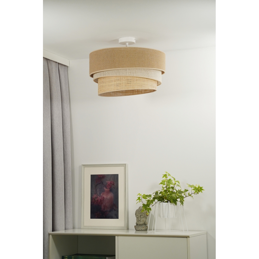 Duolla - Loftlampe YUTE TRIO 3xE27/15W/230V diameter 60 cm brun/grå/beige