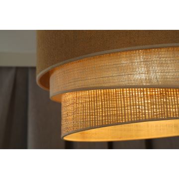 Duolla - Loftlampe YUTE TRIO 3xE27/15W/230V diameter 60 cm brun/grå/beige