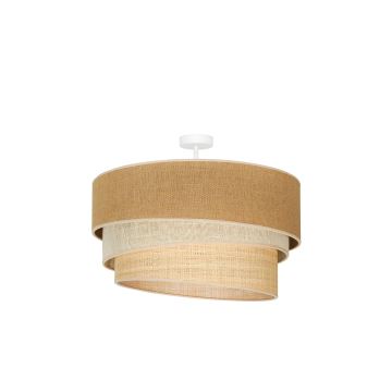 Duolla - Loftlampe YUTE TRIO 3xE27/15W/230V diameter 60 cm brun/grå/beige