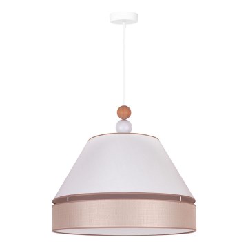 Duolla - Pendel AVIGNON 1xE27/15W/230V diameter 50 cm hvid/beige