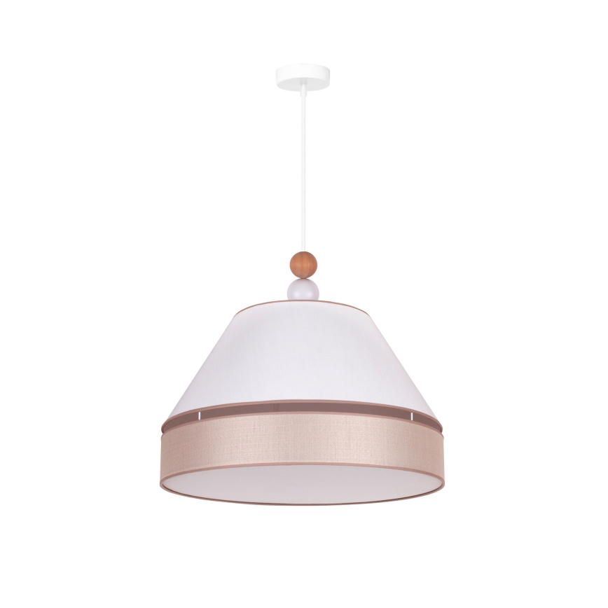 Duolla - Pendel AVIGNON 1xE27/15W/230V diameter 50 cm hvid/beige