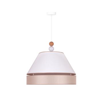 Duolla - Pendel AVIGNON 1xE27/15W/230V diameter 50 cm hvid/beige