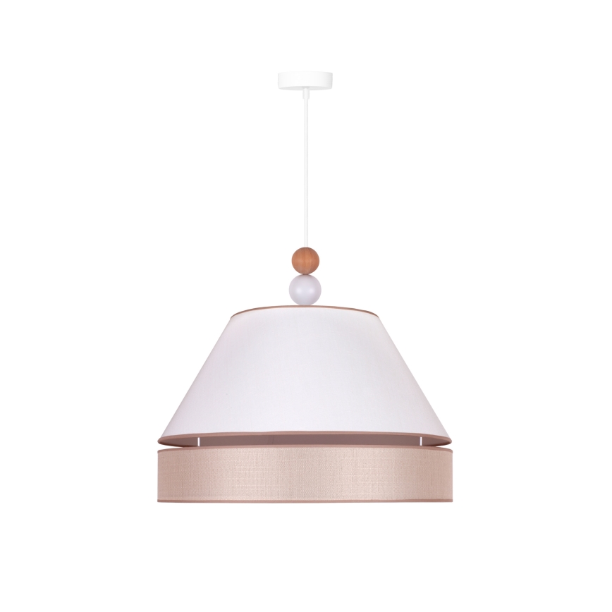 Duolla - Pendel AVIGNON 1xE27/15W/230V diameter 50 cm hvid/beige