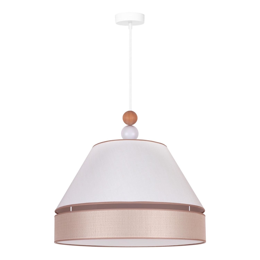 Duolla - Pendel AVIGNON 1xE27/15W/230V diameter 60 cm hvid/beige