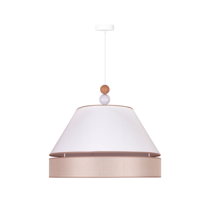 Duolla - Pendel AVIGNON 1xE27/15W/230V diameter 60 cm hvid/beige