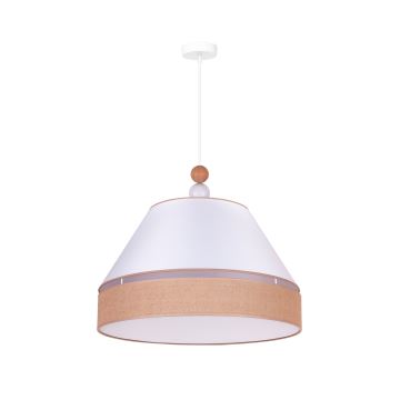 Duolla - Pendel AVIGNON 1xE27/15W/230V diameter 60 cm hvid/brun