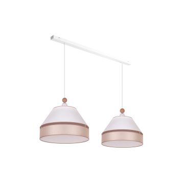 Duolla - Pendel AVIGNON 2xE27/15W/230V hvid/beige